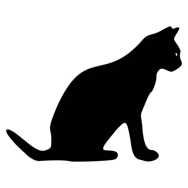 Silhueta De Gato Preto. Entregue A Ilustração Do Desenho Isolada No Fundo  Branco. Ilustraciones svg, vectoriales, clip art vectorizado libre de  derechos. Image 32380543