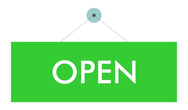 Green Open Sign Shop Window — Stock Photo, Image
