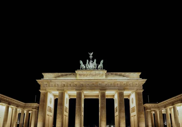 Brandenburger Tor Brandenburg Gate Ночью Берлине Германия — стоковое фото