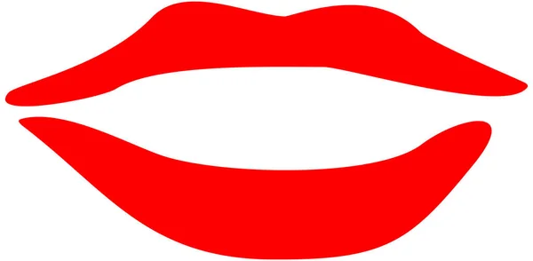 Red Lipstick Stamp Sexy Female Lips — 图库照片