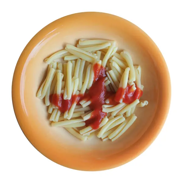 Pasta Med Tomat Som Flagga England Isolerad Över Vit Bakgrund — Stockfoto