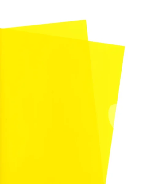 Yellow Plastic Documenti Folders Isolated White — Stock Photo, Image