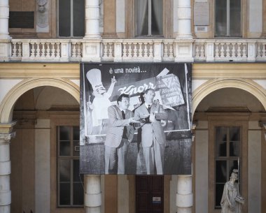 TURIN, ITALY - CIRCA AUGUST 2021: Vintage Dado Knorr advertisement billboard clipart