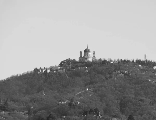 Basilica Superga Kerk Turijn Italië Zwart Wit — Stockfoto