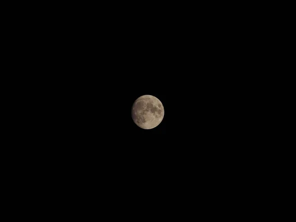 Повний Місяць Темно Чорному Нічному Небі — стокове фото