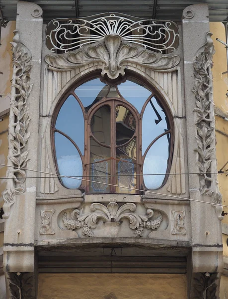 Okno Domu Stylu Wolności Aka Art Nouveau Lub Jugendstil — Zdjęcie stockowe