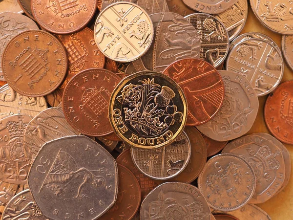 Pund Mynt Pengar Gbp Valuta Storbritannien — Stockfoto