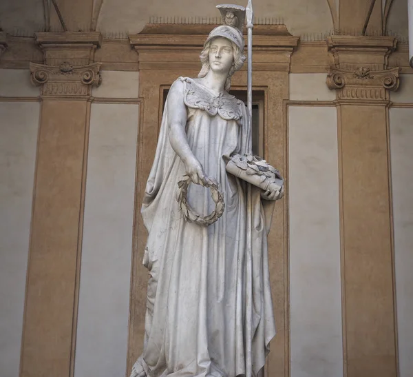 Turin Itália Circa Agosto 2021 Estátua Minerva Deusa Ciência Universidade — Fotografia de Stock