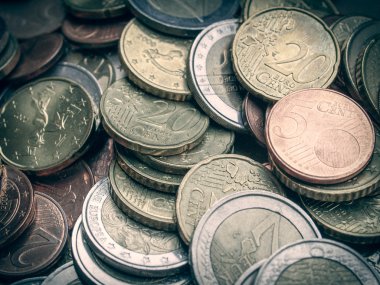 Retro görünüm Euro bozuklukları