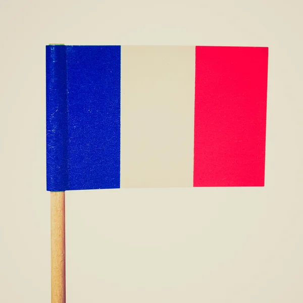 Retro vzhled francouzská vlajka — Stock fotografie