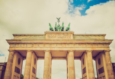 Retro görünüm brandenburger tor berlin