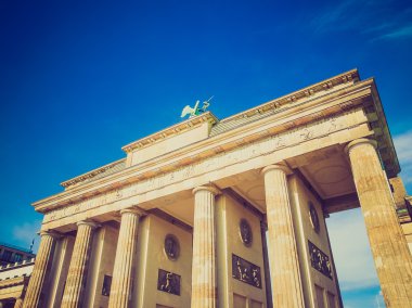 Retro görünüm brandenburger tor berlin