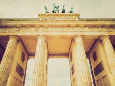 Retro görünüm brandenburger tor berlin