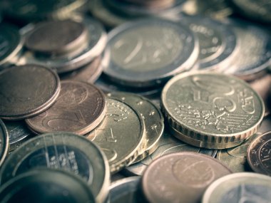 Retro görünüm Euro bozuklukları