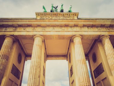 Retro görünüm brandenburger tor berlin