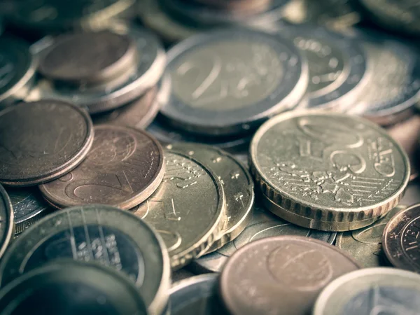 Retro look Euro coins — Stock Photo, Image