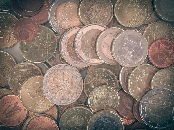 Retro look Euro coins — Stock Photo, Image