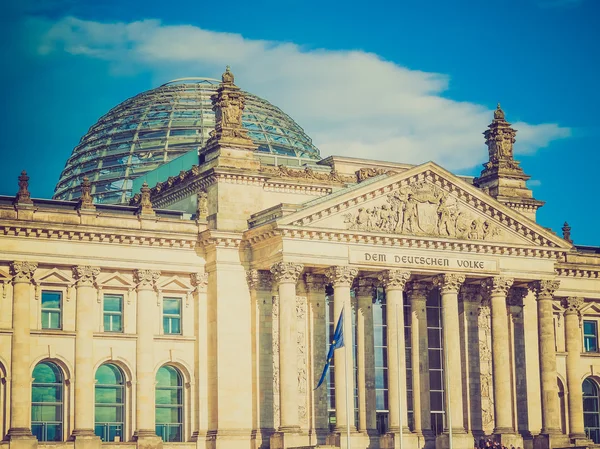 Retro look Reichstag Berlin — Stock Photo, Image