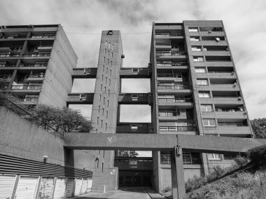 Londra Kulesi'nde siyah-beyaz balfron
