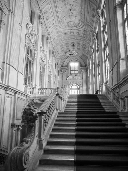 Černá a bílá palazzo madama Turín — Stock fotografie