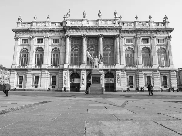 Siyah ve beyaz palazzo madama Torino — Stok fotoğraf