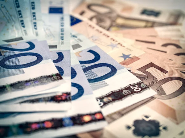 Retro-Look Euro-Banknoten Hintergrund — Stockfoto