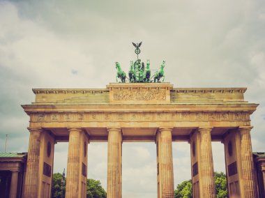 Retro görünüm brandenburger tor berlin