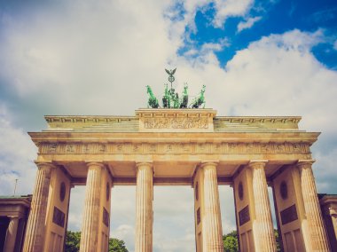 Retro görünüm brandenburger tor berlin