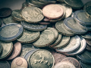 Retro görünüm Euro bozuklukları