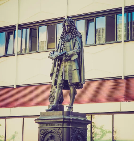 Leibniz Denkmal Leipzig — Zdjęcie stockowe