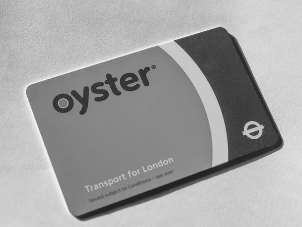 Black and white Oyster card