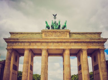 Retro görünüm brandenburger tor berlin