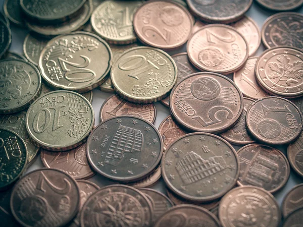 रेट्रो देखो यूरो सिक्के — स्टॉक फ़ोटो, इमेज