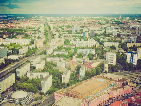 Retro look Berlin aerial view — Stock Photo, Image