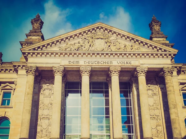 Retro wygląd Reichstag Berlin — Zdjęcie stockowe