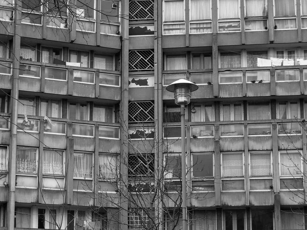 黑色和白色的罗宾汉花园伦敦 — 图库照片