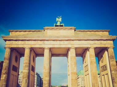 Retro görünüm brandenburger tor berlin