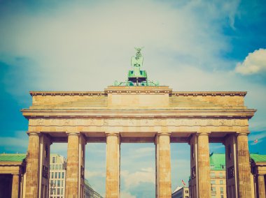Retro görünüm brandenburger tor berlin