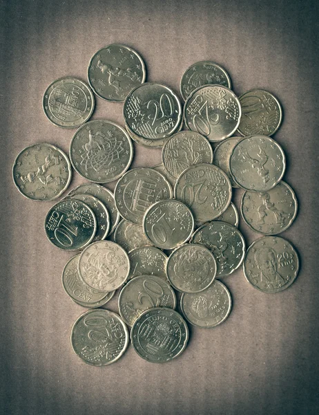 Retro look pièces en euros — Photo