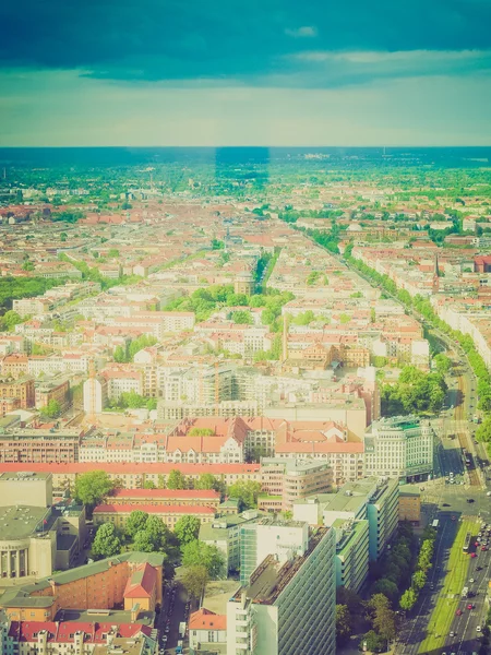 Retro look Berlin aerial view — Stock Photo, Image