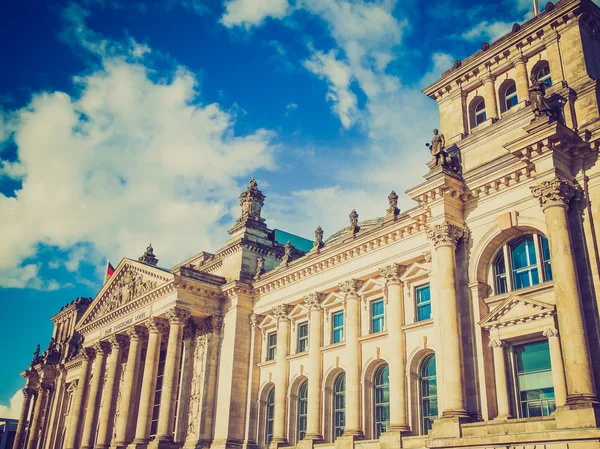 Retro look Reichstag Berlin — Stock Photo, Image