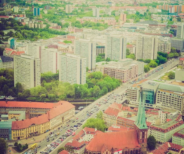 Retro olhar Berlim vista aérea — Fotografia de Stock