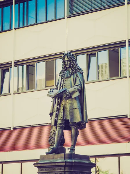 Leibniz Denkmal Leipzig — Fotografia de Stock