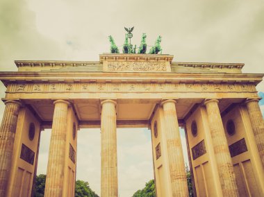 Retro görünüm brandenburger tor berlin