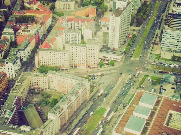 Retro look Berlin aerial view — Stock Photo, Image