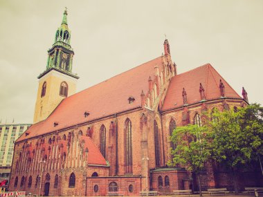 Retro görünüm marienkirche Berlin