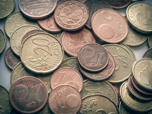 Retro look Euro coins — Stock Photo, Image