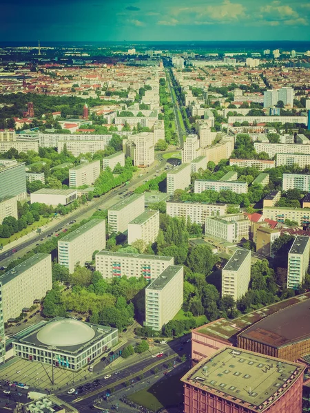 Retro look Berlin aerial view — Stock Photo, Image