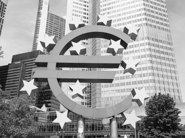 Black and white European Central Bank in Frankfurt — Stock Photo, Image