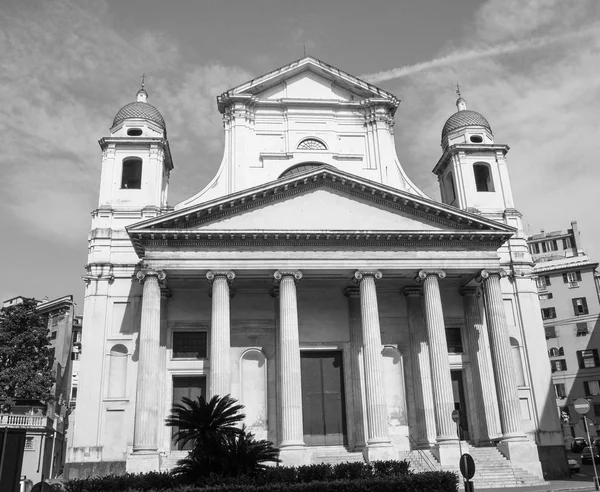 Santissima Annunziata en blanco y negro en Génova Italia —  Fotos de Stock